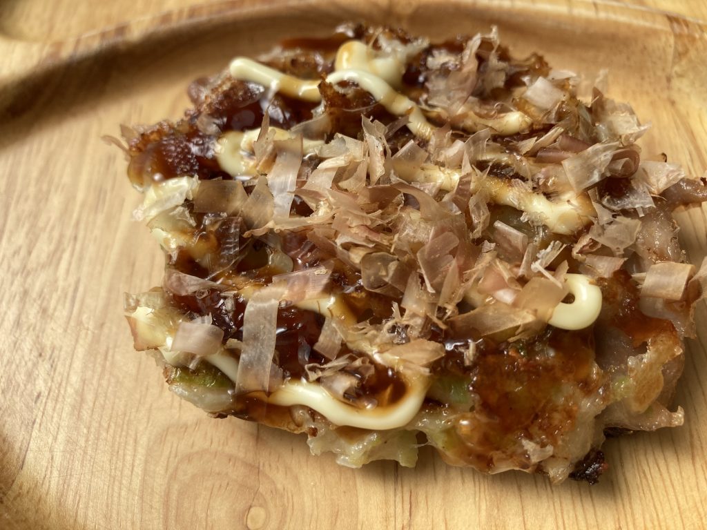 ネバオクラでふわとろお好み焼き